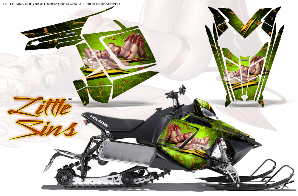 Polaris Rush Graphics Kit Little Sins Green